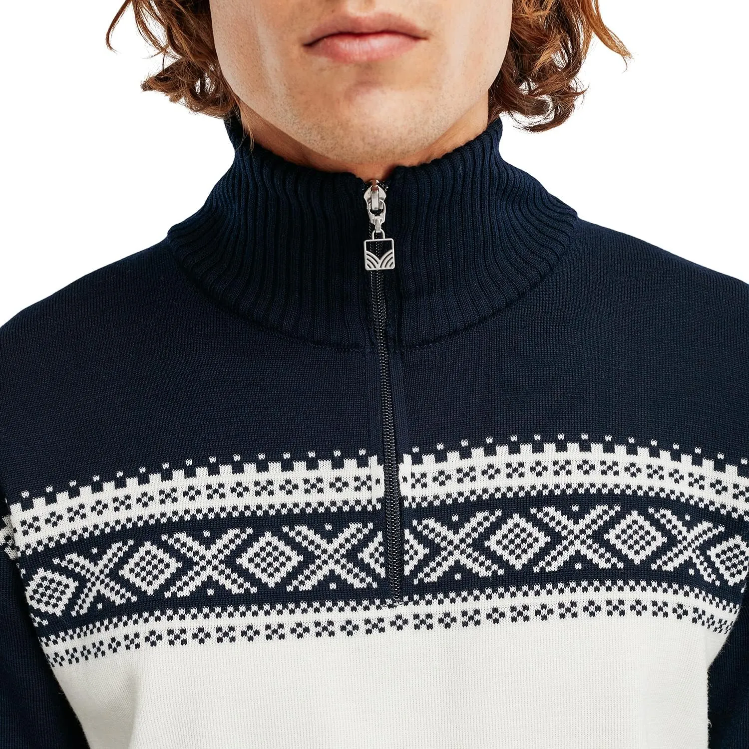 Dale of Norway Dalestolen Men’s Sweater - Merino Wool Mock Neck Sweater for Men – Quarter Zip Pullover -High Neck Ski Sweater