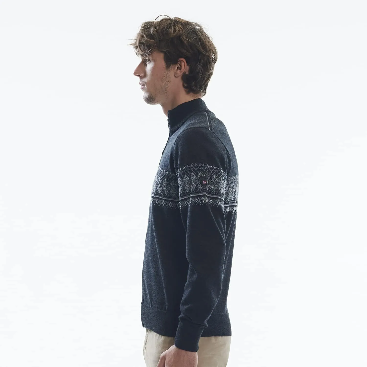 Dale of Norway Hovden Men’s Sweater - 100% Merino Wool Knit Sweater - Men’s Pullover - Ski Sweater - Quarter Zip Pullover Men