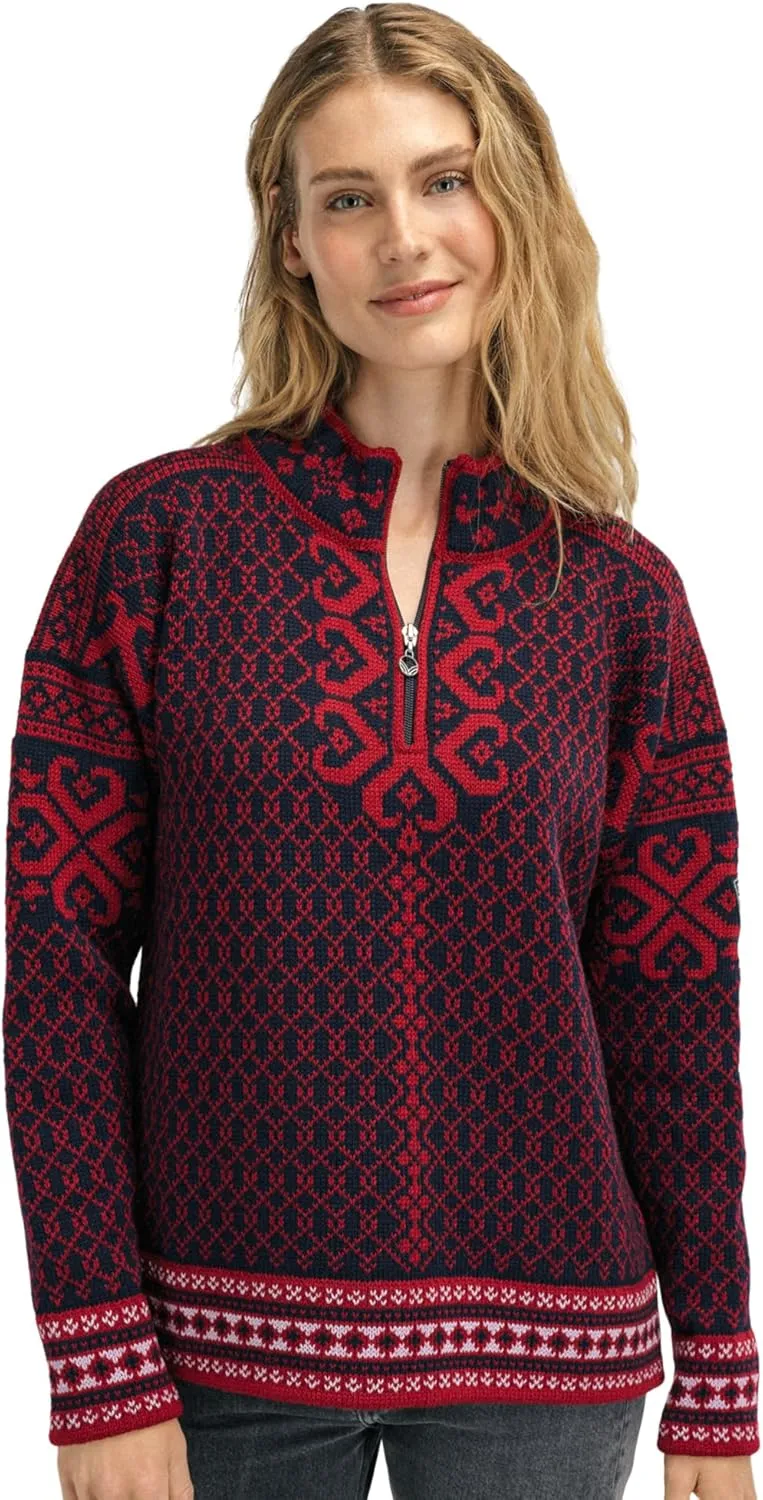 Dale of Norway Leknes Ladies Sweater - Wool Knit Sweater for Women - Relaxed Fit