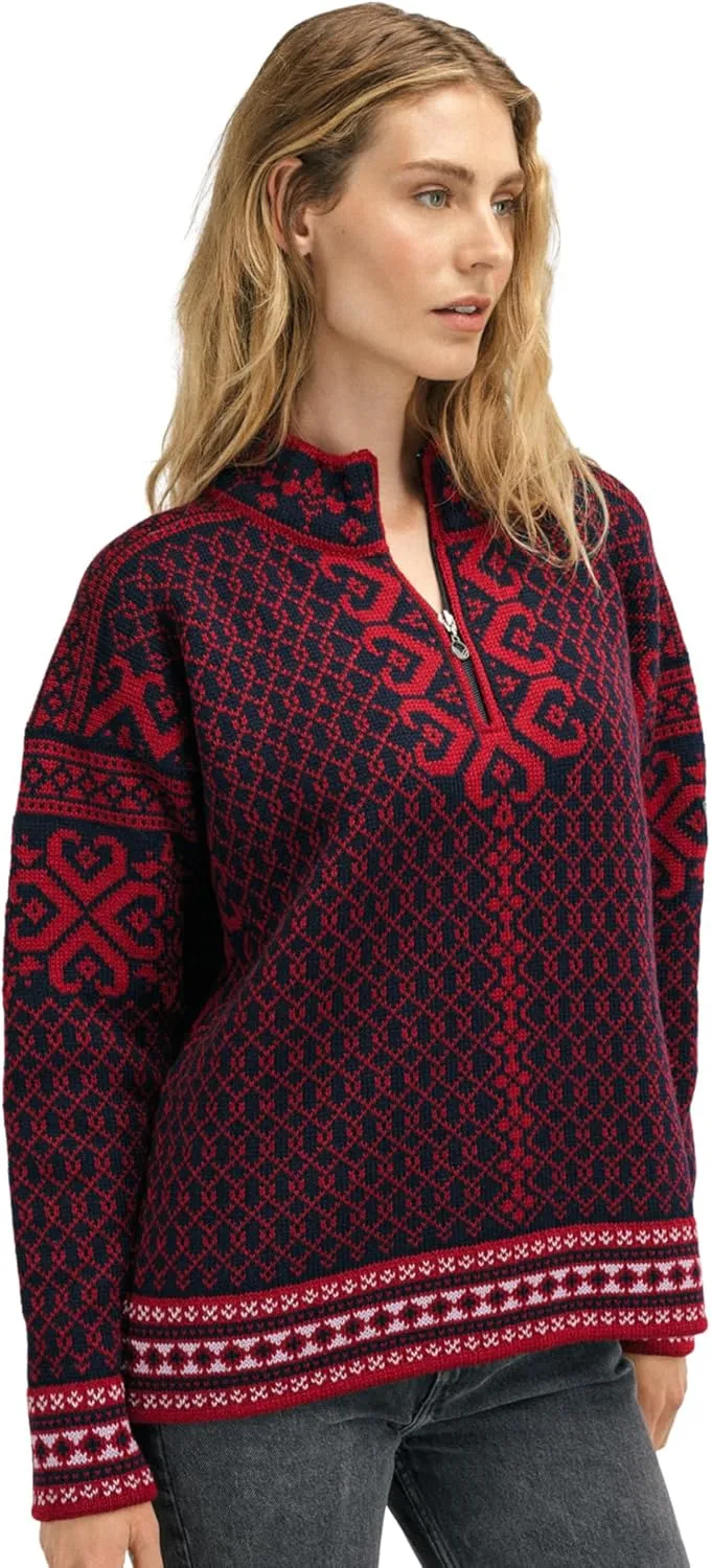 Dale of Norway Leknes Ladies Sweater - Wool Knit Sweater for Women - Relaxed Fit