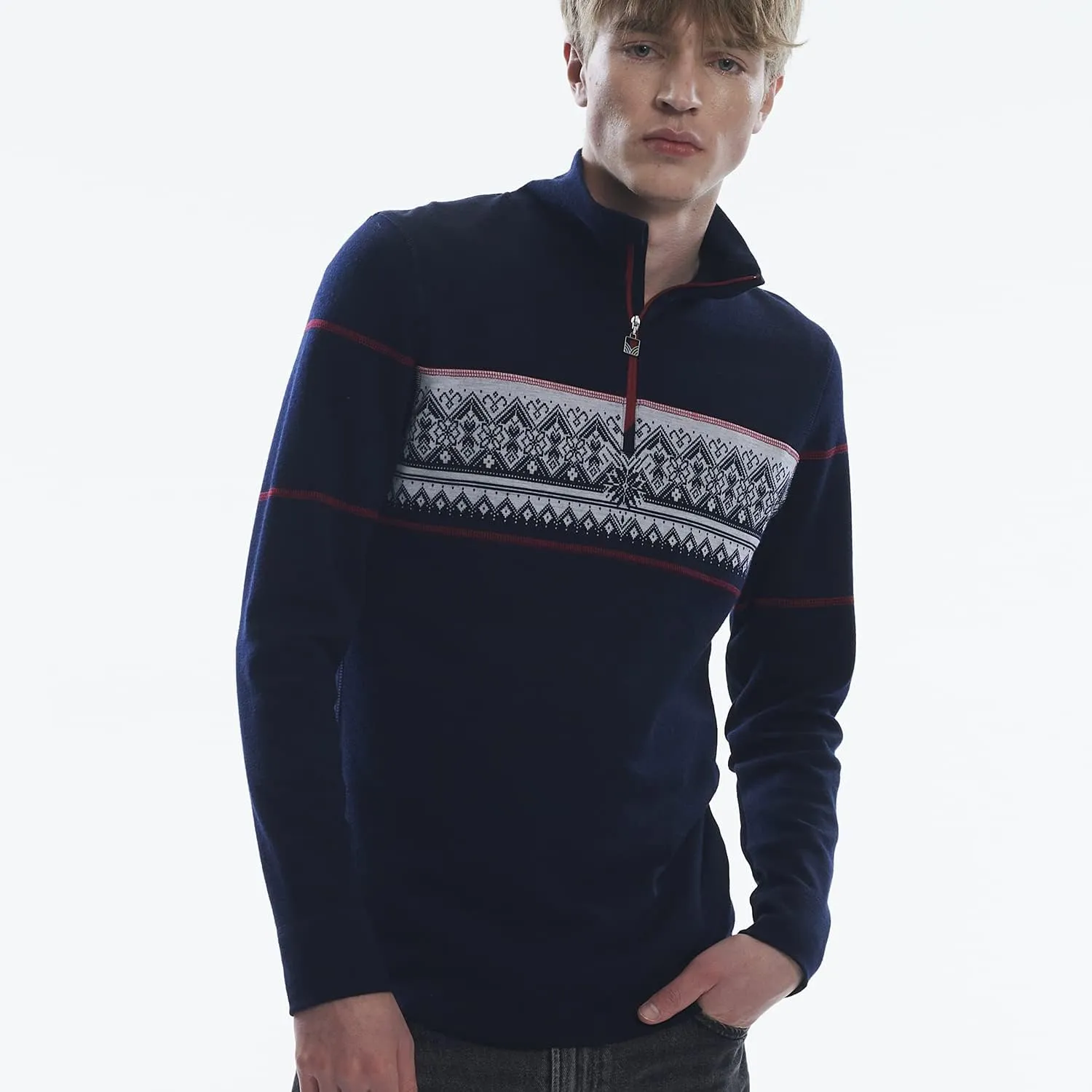Dale of Norway Moritz Sweater for Men - 100% Merino Wool Knit Sweater - Men’s Pullovers - Men’s Sweater - Quarter Zip Sweater