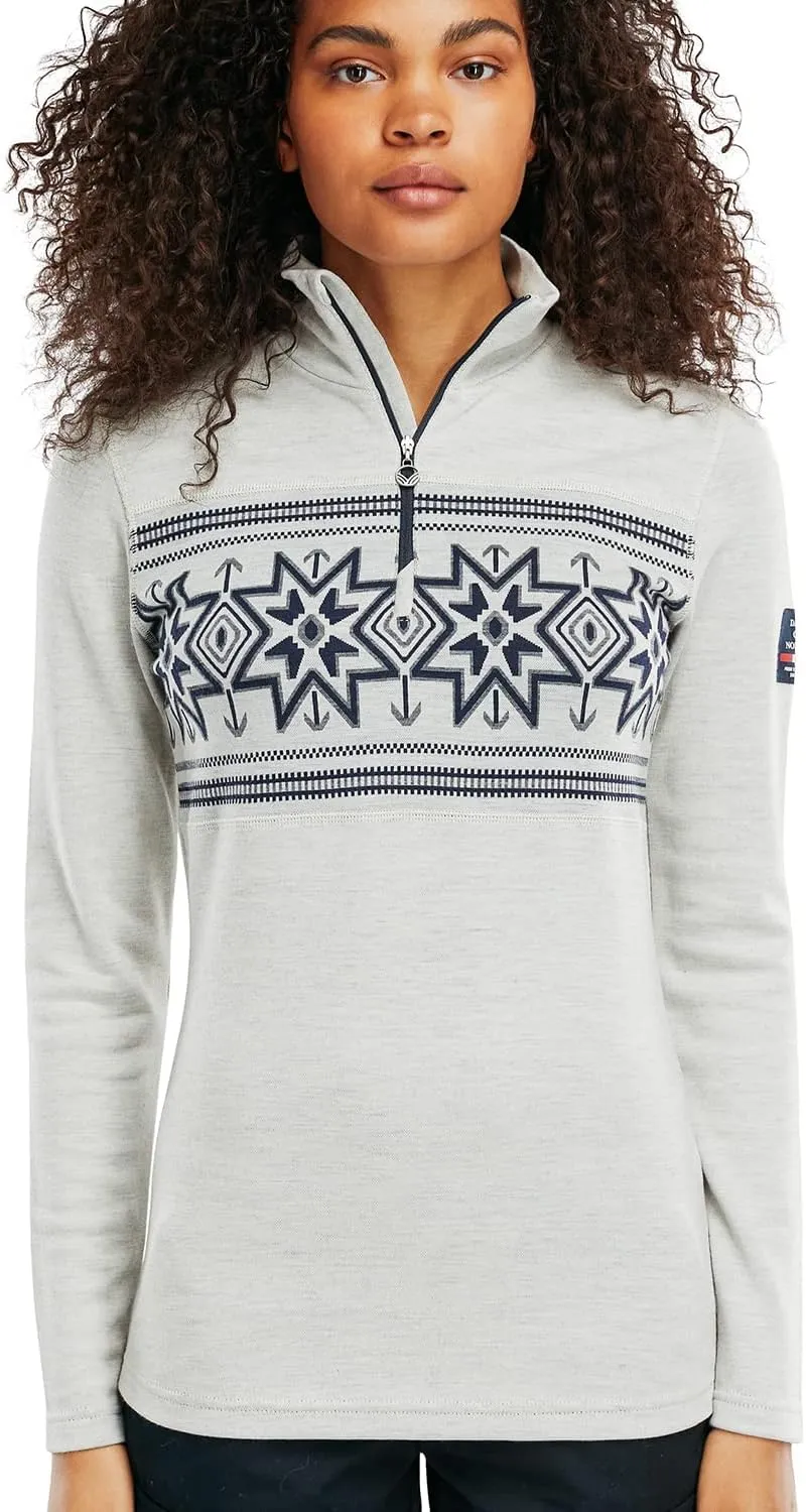 Dale of Norway Tindefjell Women’s Sweater - Women’s Merino Wool Sweater - Slim Fit Quarter-Zip Wool Ski Sweaters for Women