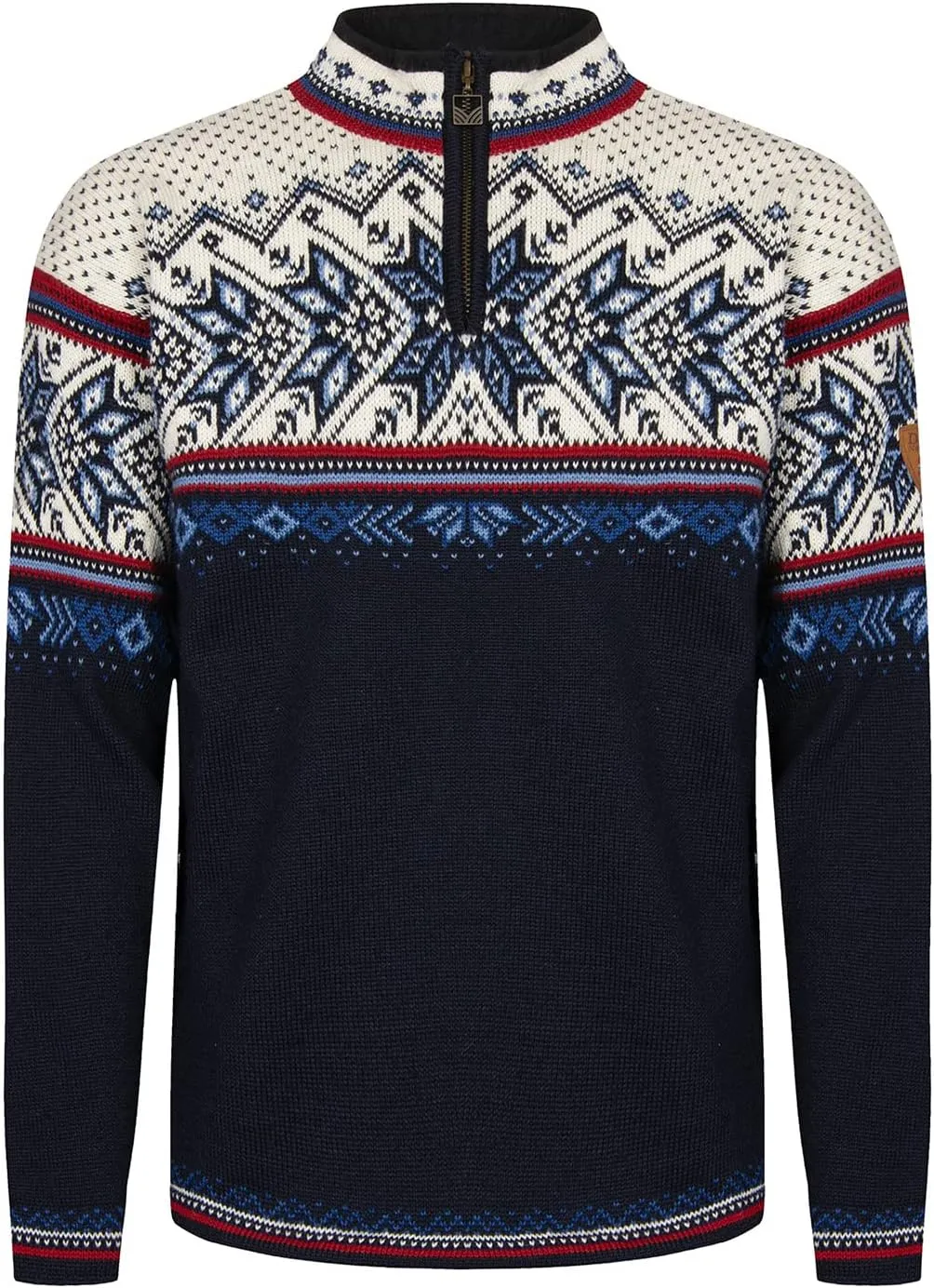Dale of Norway Vail Sweater - 100% Lightweight Wool Sweater - Mens Sweaters - Unisex Ski Sweater - Quarter Zip Pullover Men