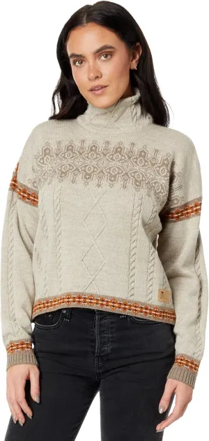 Dale of Norway Women's Aspy Sweater, Cropped, Turtleneck, Pullover, Wool, Long Sleeve, Cable Knit