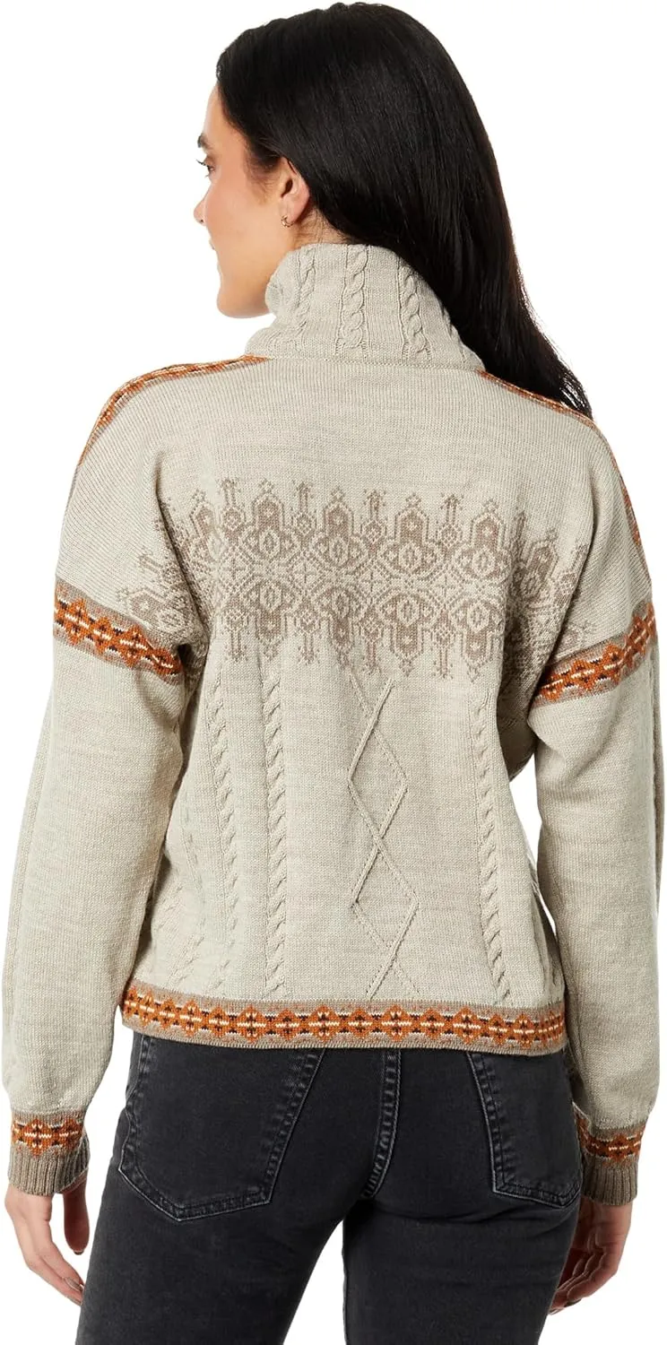 Dale of Norway Women's Aspy Sweater, Cropped, Turtleneck, Pullover, Wool, Long Sleeve, Cable Knit