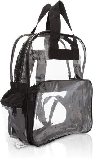 DALIX Small Clear Backpack Bag in Black