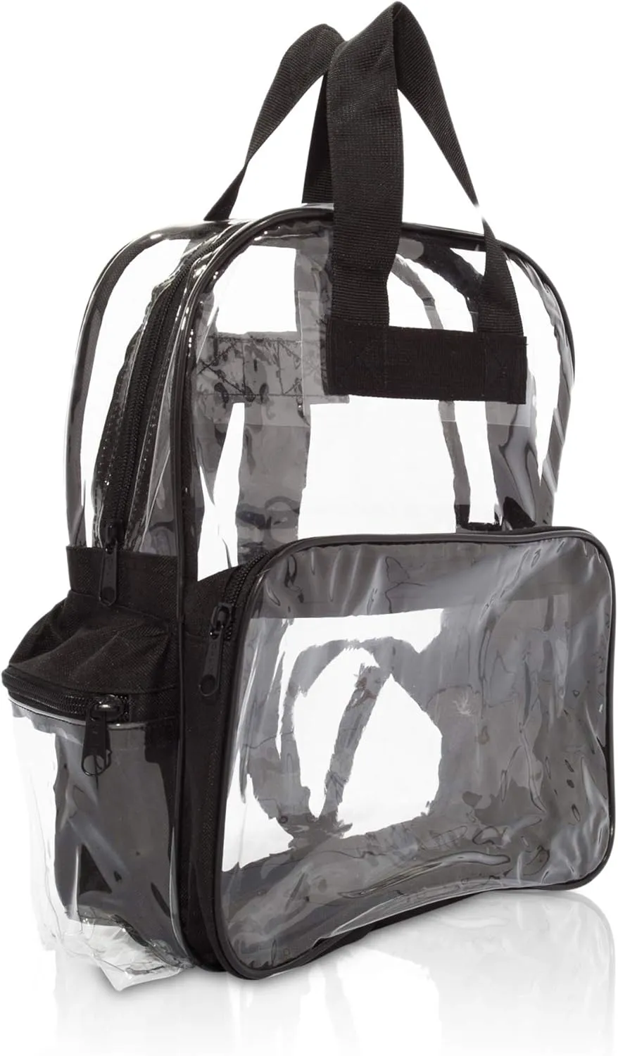 DALIX Small Clear Backpack Bag in Black