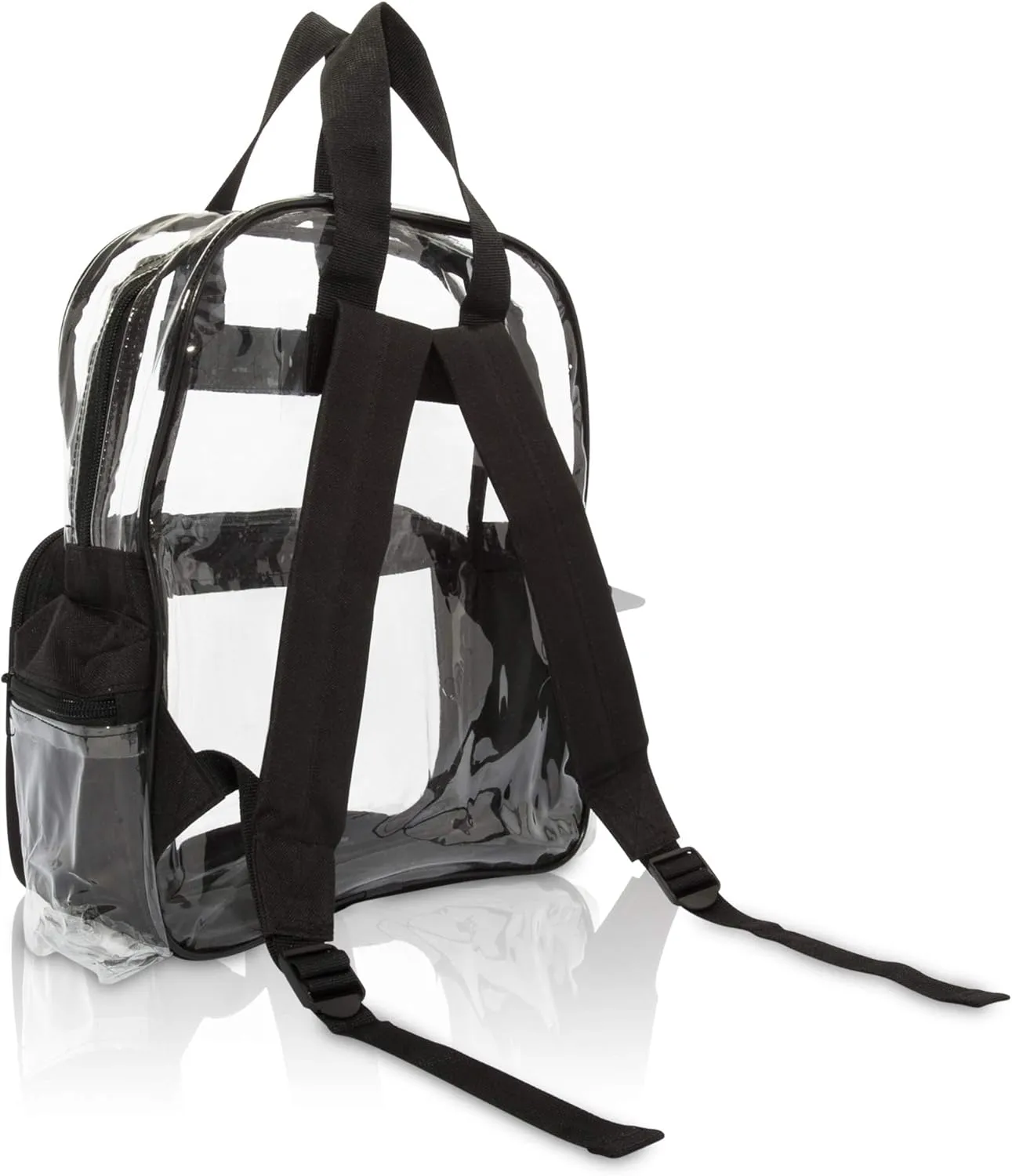 DALIX Small Clear Backpack Bag in Black