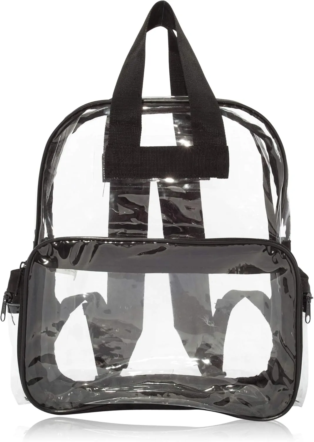 DALIX Small Clear Backpack Bag in Black