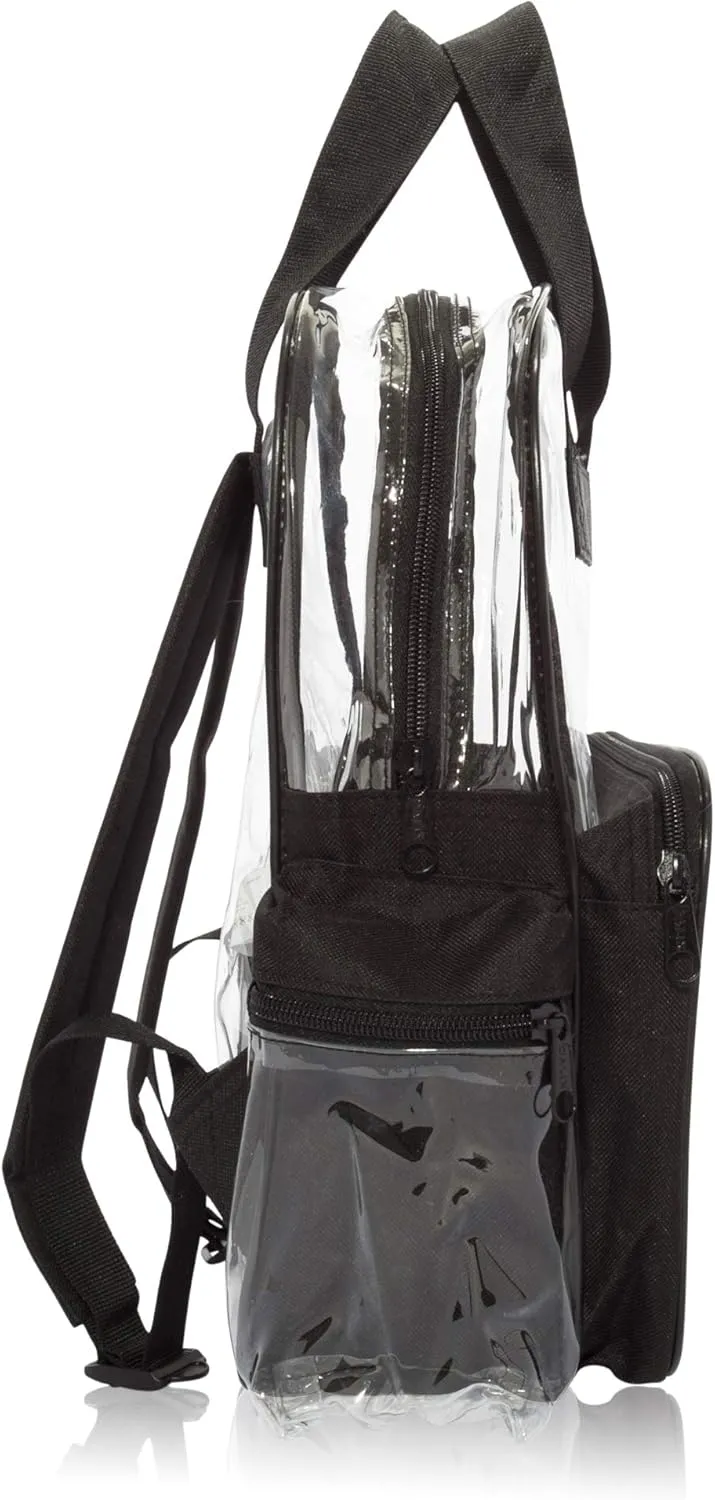 DALIX Small Clear Backpack Bag in Black