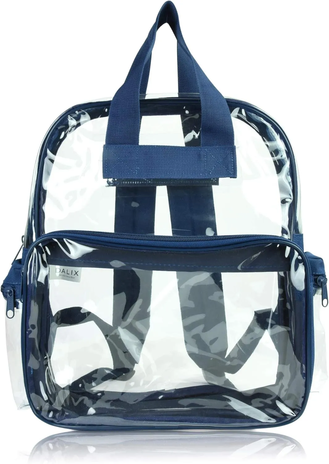 DALIX Small Clear Backpack Bag in Navy Blue