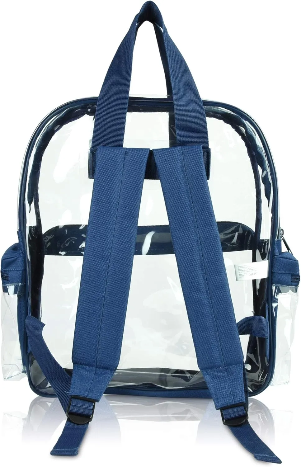 DALIX Small Clear Backpack Bag in Navy Blue