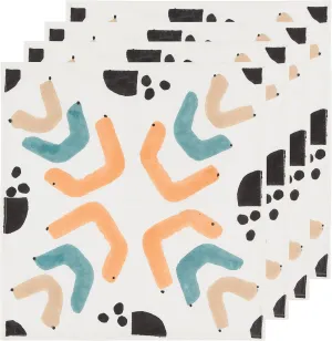 Danica Studio Cotton Dinner Napkins Block Printed, Echo