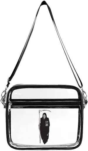 Death Scythe Grim Reaper Large Crossbody Bag Clear Stadium Bag Anti-Theft Side Shoulder Bags Messenger Bag with 2 Compartments