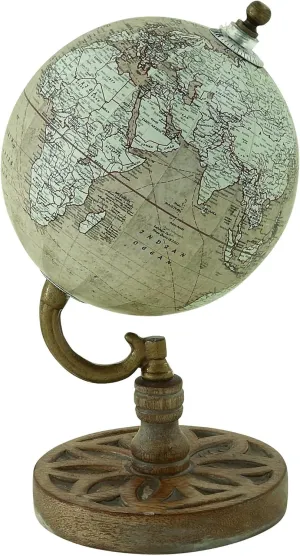 Deco 79 Wood Globe, 5" x 5" x 9", Beige