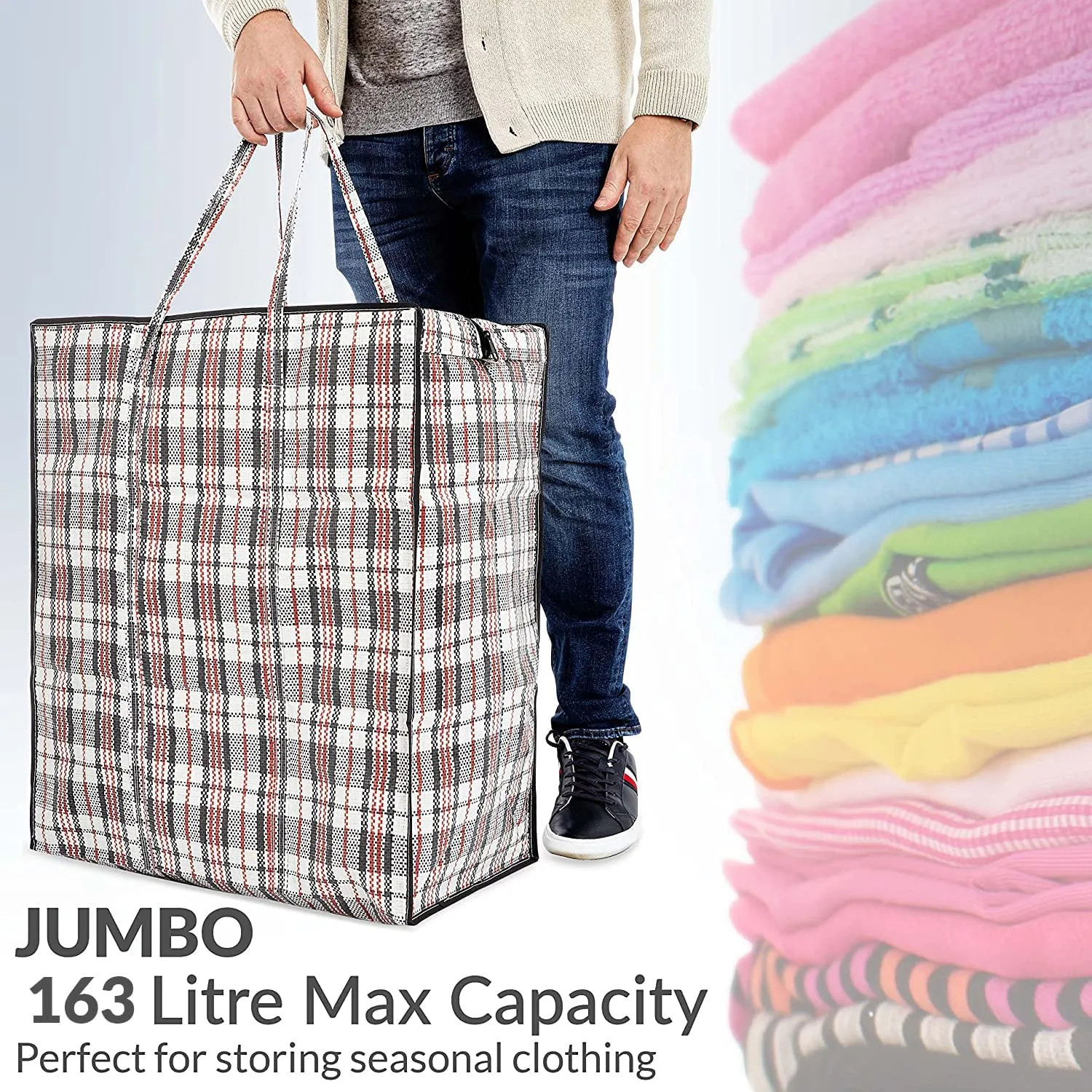 DECO EXPRESS Strong Large Laundry Bags Pack of 4, Storage Bags