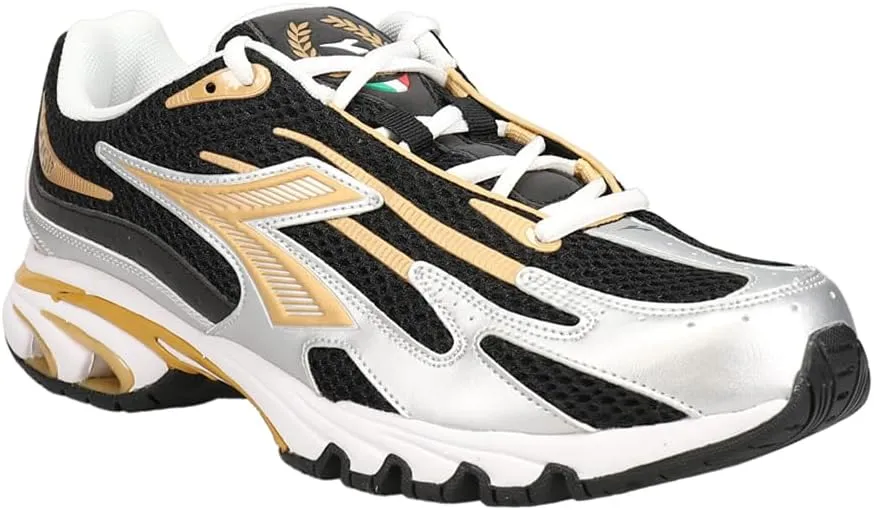Diadora Mens Mythos Propulsion 280 Lace Up Sneakers Shoes Casual - Black, Gold