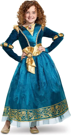 Disguise Disney Princess Merida Brave Deluxe Girls' Costume Green, X-Small/(3T-4T)