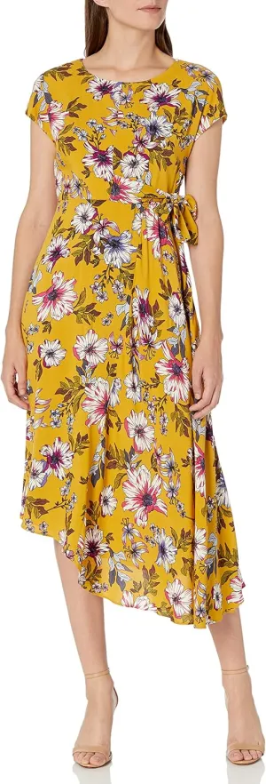 Donna Morgan Women's Side Twist Asymmetric Hem Dress