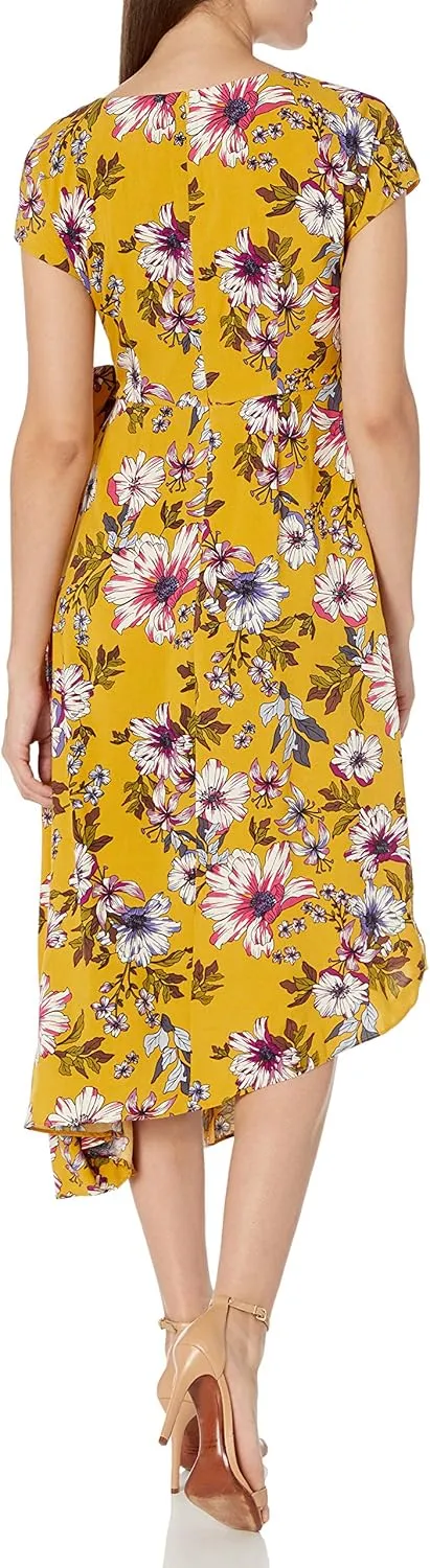 Donna Morgan Women's Side Twist Asymmetric Hem Dress