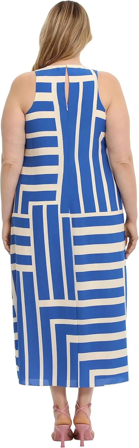Donna Morgan Women's Sleeveless Halter Cut Maxi Dress Event Occasion Party Date Guest of