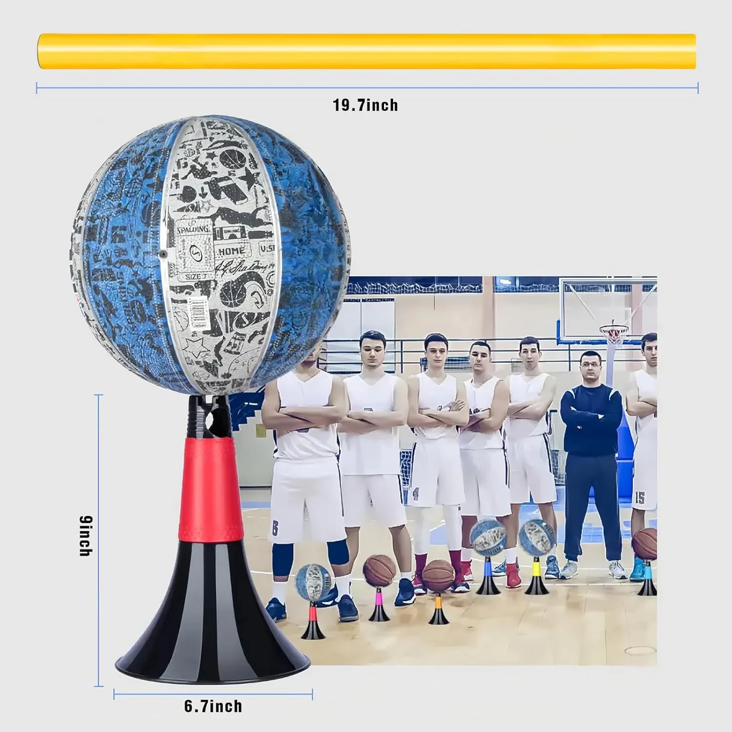 Double Opening Design conical Obstacle Cones for Sports Training, 8pcs Cones and 8pcs Poles, Suitable for Various Sports Training Equipment, Soccer Agility Basketball Cones for Training