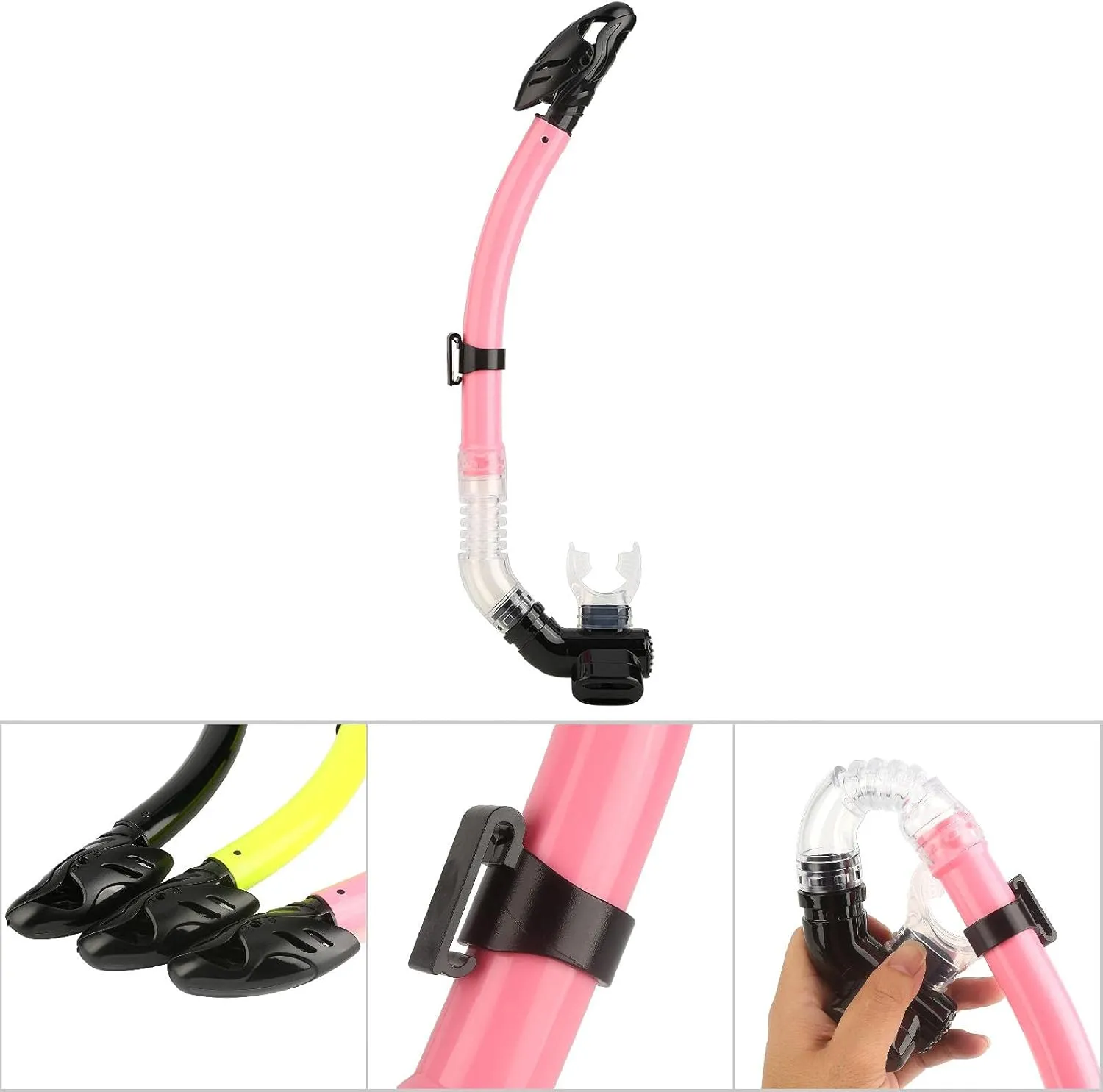 Dry Snorkel, 3 Colors Silicone Mouthpiece Dry Top Front Swimmer Snorkel Swimming Training Equipment Full Dry Air Breathing Tube
