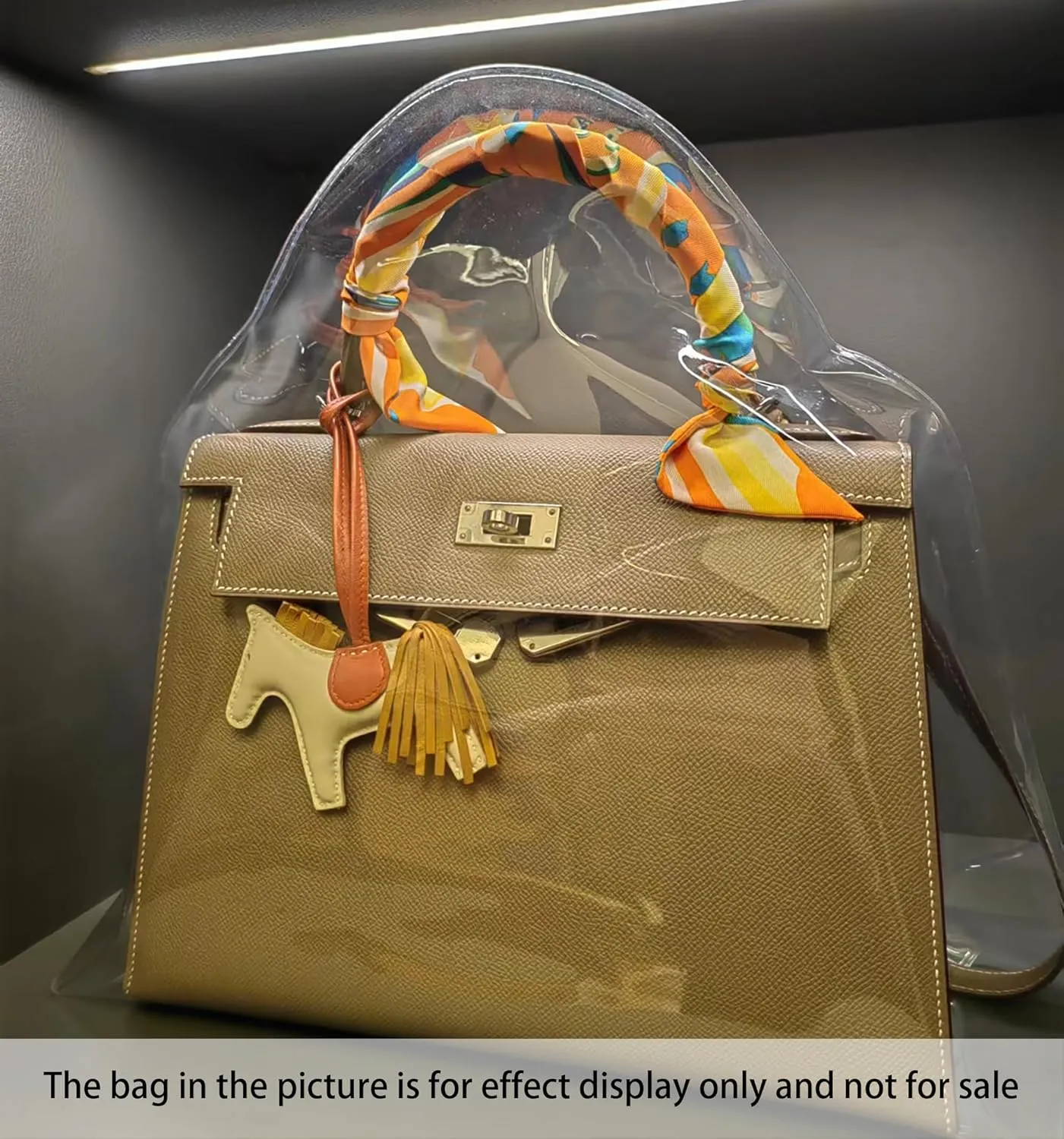 Dust Bags Compatible with Kelly miniⅡ, Clear Dust Cover Bag for Luxury Handbags Purses Handbag, Dustproof Storage Bag with Sticky Dots & Air Hole (miniKEⅡ,20CM)