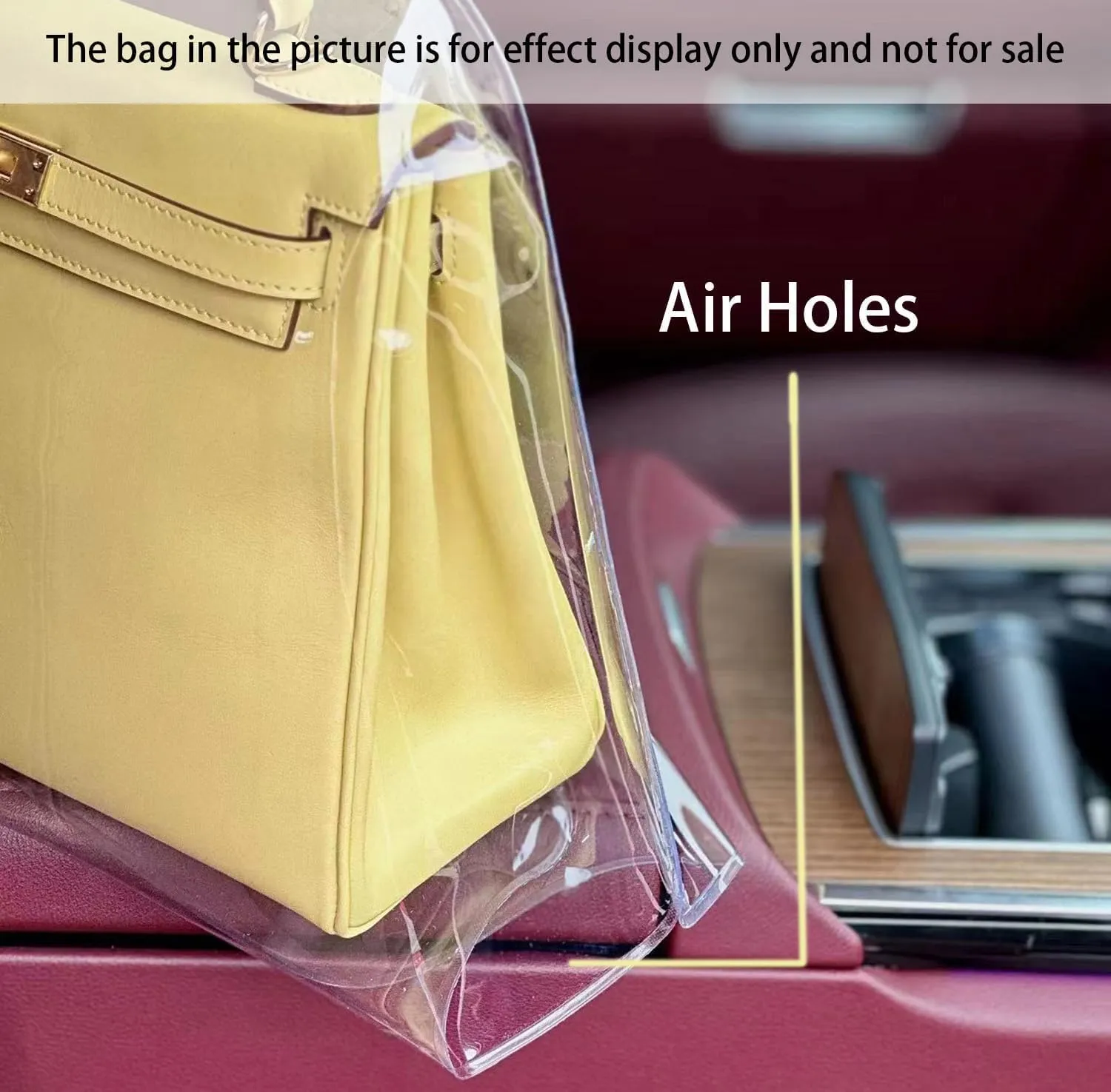Dust Bags Compatible with Kelly miniⅡ, Clear Dust Cover Bag for Luxury Handbags Purses Handbag, Dustproof Storage Bag with Sticky Dots & Air Hole (miniKEⅡ,20CM)