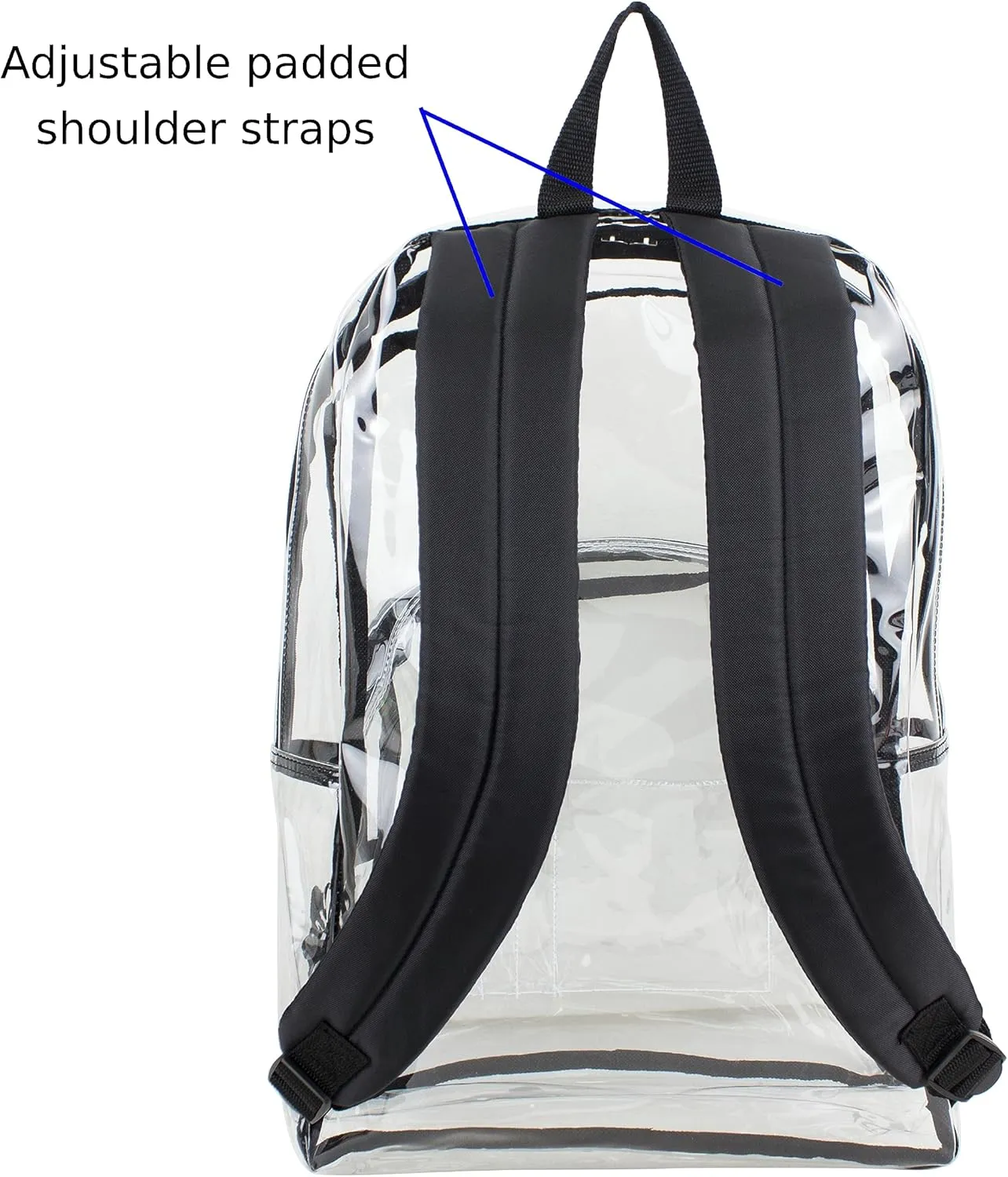 Eastsport Clear Backpack Stadium Approved Clear Bag for Concerts, Sports Events Festivals, College, Work, Black
