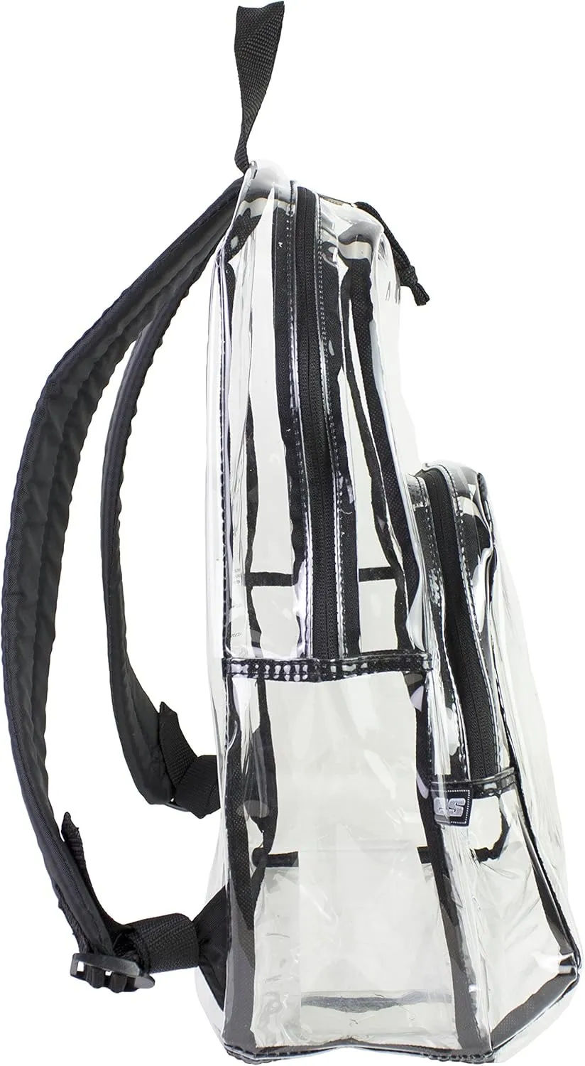 Eastsport Clear Backpack Stadium Approved Clear Bag for Concerts, Sports Events Festivals, College, Work, Black