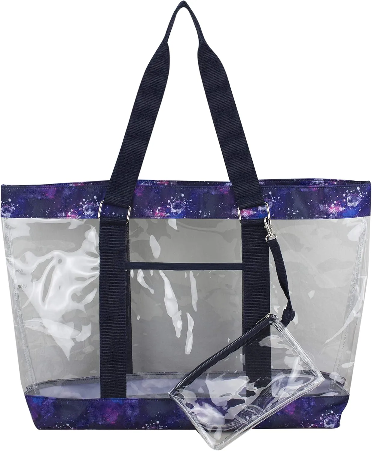 Eastsport Transparent Large Clear Tote Bag for Women Beach Bag Clear Purse Work Bag Shoulder Bag Work Tote with Zipper