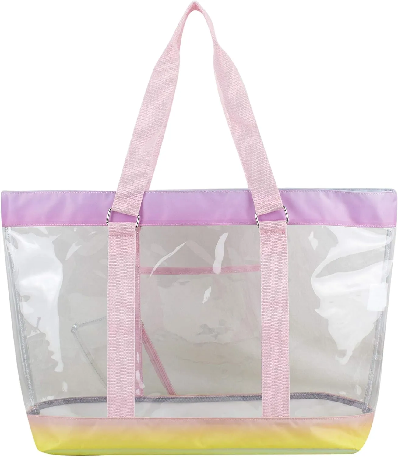 Eastsport Transparent Large Clear Tote Bag for Women Beach Bag Clear Purse Work Bag Shoulder Bag Work Tote with Zipper