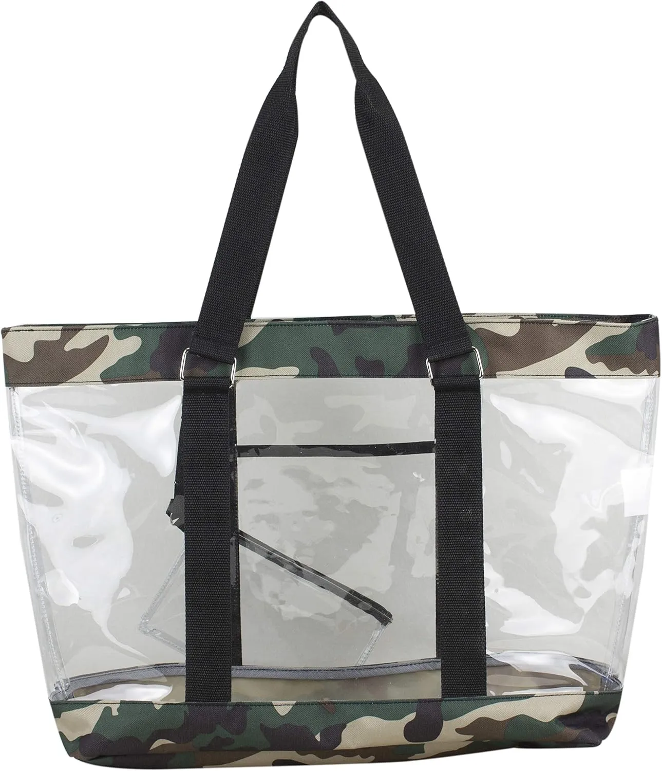 Eastsport Transparent Large Clear Tote Bag for Women Beach Bag Clear Purse Work Bag Shoulder Bag Work Tote with Zipper