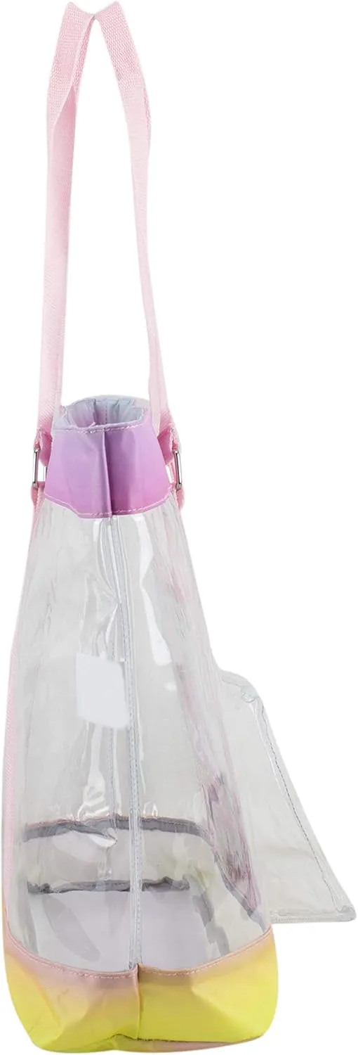 Eastsport Transparent Large Clear Tote Bag for Women Beach Bag Clear Purse Work Bag Shoulder Bag Work Tote with Zipper