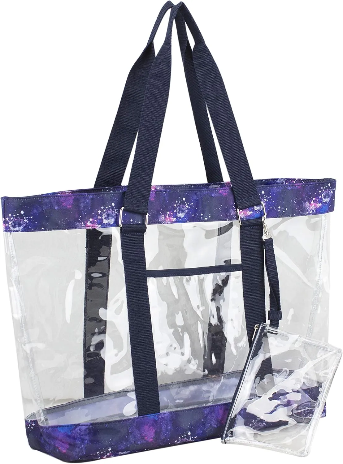 Eastsport Transparent Large Clear Tote Bag for Women Beach Bag Clear Purse Work Bag Shoulder Bag Work Tote with Zipper