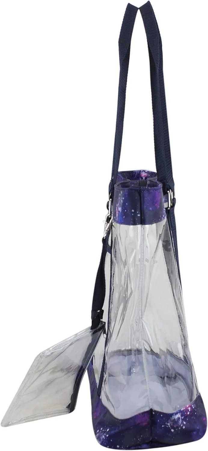 Eastsport Transparent Large Clear Tote Bag for Women Beach Bag Clear Purse Work Bag Shoulder Bag Work Tote with Zipper