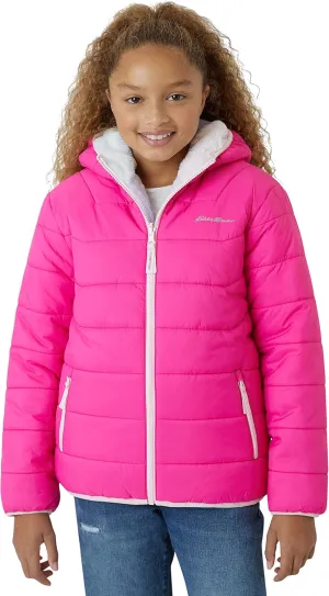 Eddie Bauer Girls' Reversible Jacket - Deer Harbor Waterproof Lightweight Puffer Coat with Faux Shearling Lining (5-20)