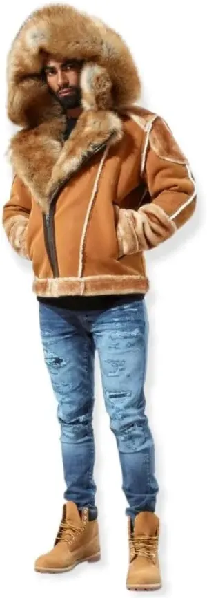EL JEFE MEN SHEARLING MOTO JACKET_COGNAC_SMALL