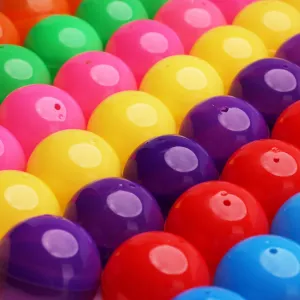 Empty Colored Round Capsules 2 inch 50 pcs Bulk 7 Colors Capsule for Gumball Machines Plastic Containers 50 mm