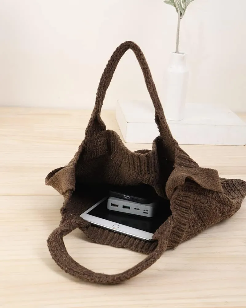 ENBEI Women's tote bags aesthetic Shoulder Handbags Hand crocheted Bags large Shoulder Shopping Bag large satchel cute Bag