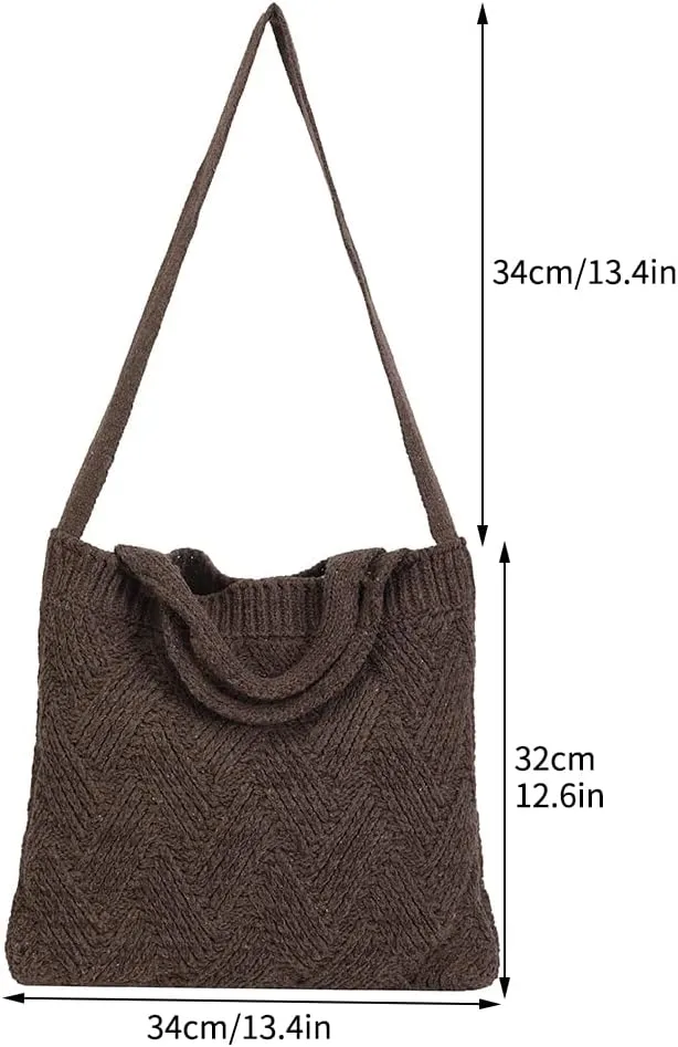 ENBEI Women's tote bags aesthetic Shoulder Handbags Hand crocheted Bags large Shoulder Shopping Bag large satchel cute Bag