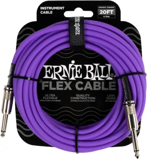 Ernie Ball Instrument Cable, 1/4" Mono, Purple, 20ft (P06420)