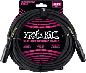Ernie Ball XLR Microphone Cable, 25ft, Black (P06073)