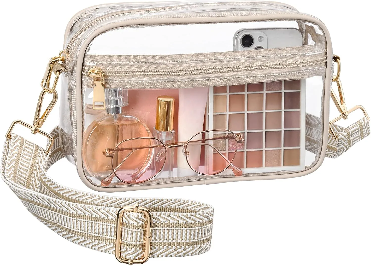 FANGSUN Clear Crossbody Bag Stadium Approved, Clear Purse for Women