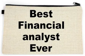 Financial analyst Makeup Bag, Gift For Financial analyst, Best Financial analyst Ever, Toiletry Bag, Birthday Gift For Her, Makeup Bag For Women, Christmas Gift Bag