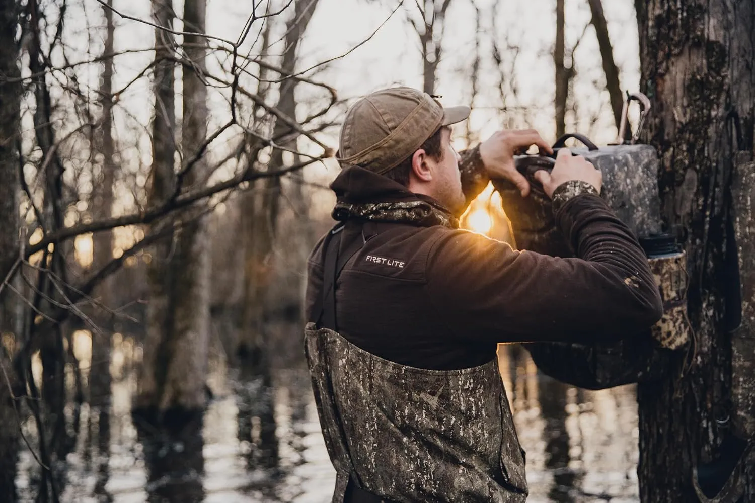 First Lite Men's Rugged Wool Field Shirt - Durable Merino Wool Hunting Midlayer