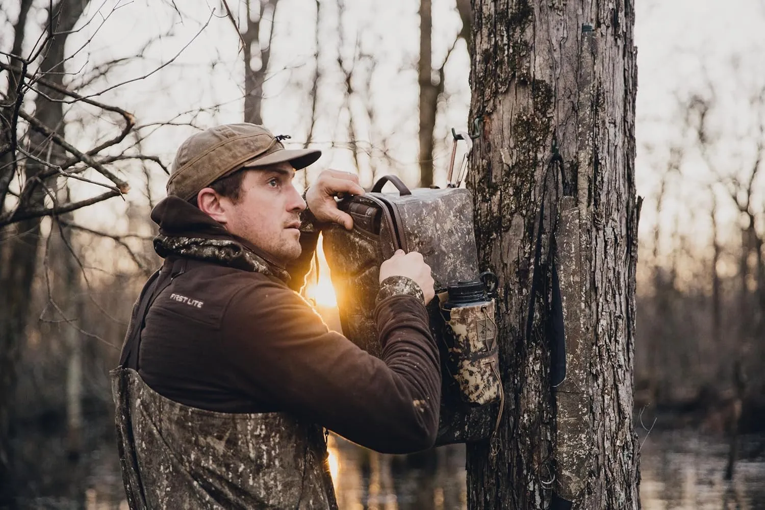 First Lite Men's Rugged Wool Field Shirt - Durable Merino Wool Hunting Midlayer