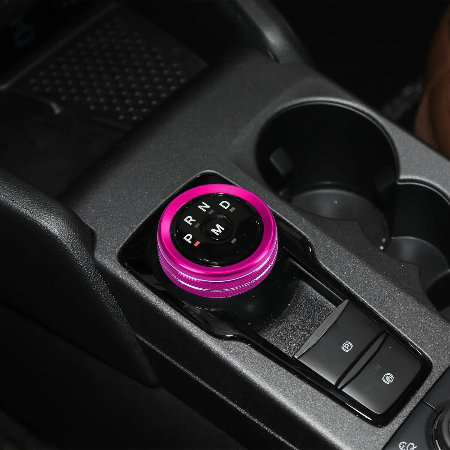 for 2021-2024 Ford Bronco Sport Accessories Air Conditioner AC Headlight Switch Knob 4WD Wheel Drive Trailer Gear Shift Switch Knob Cover 7PCS Pink Aluminum Alloy(Don't for Bronco)