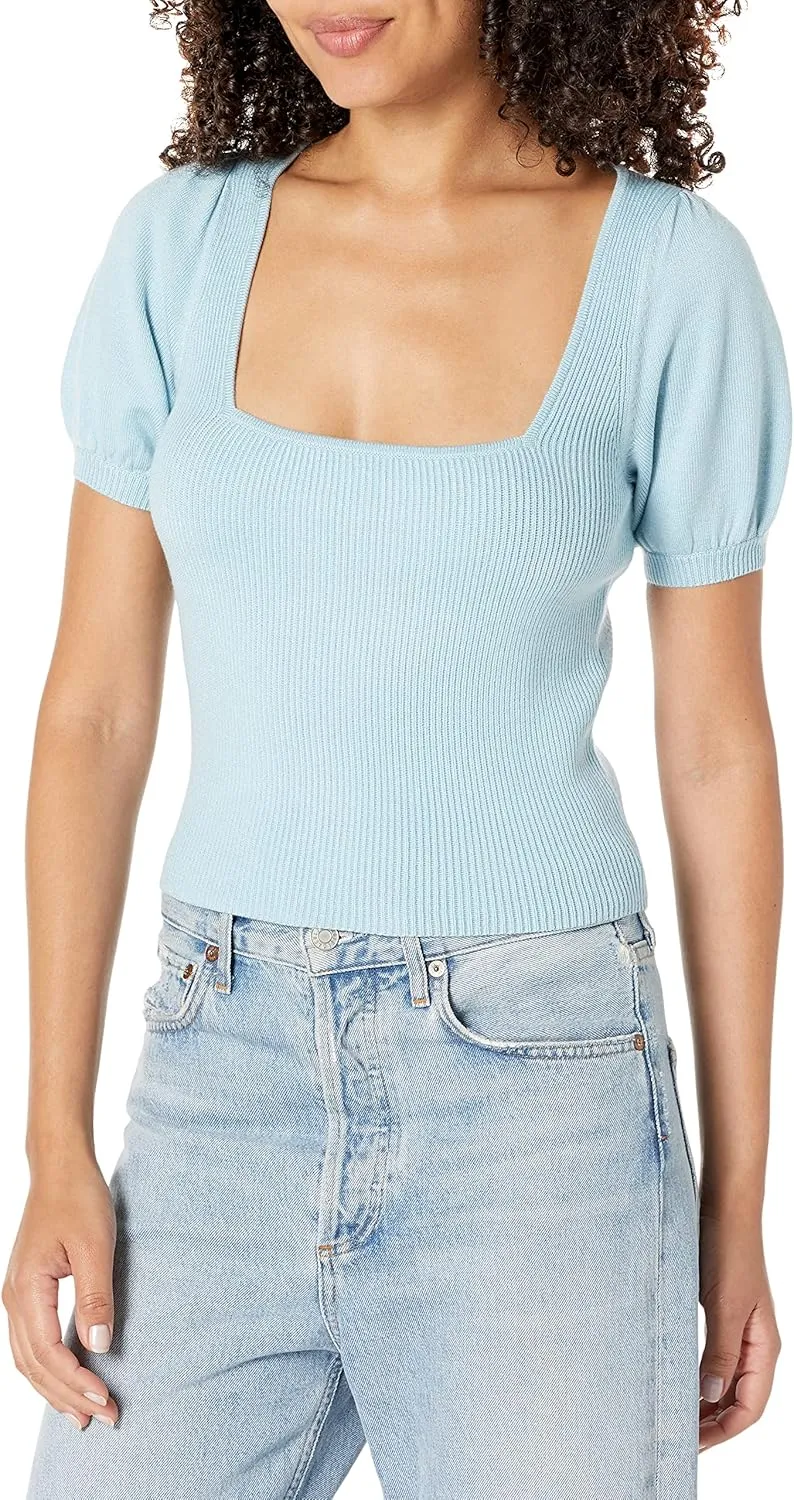 French Connection Womens Jaida Wool Blend Square Neck Pullover Sweater